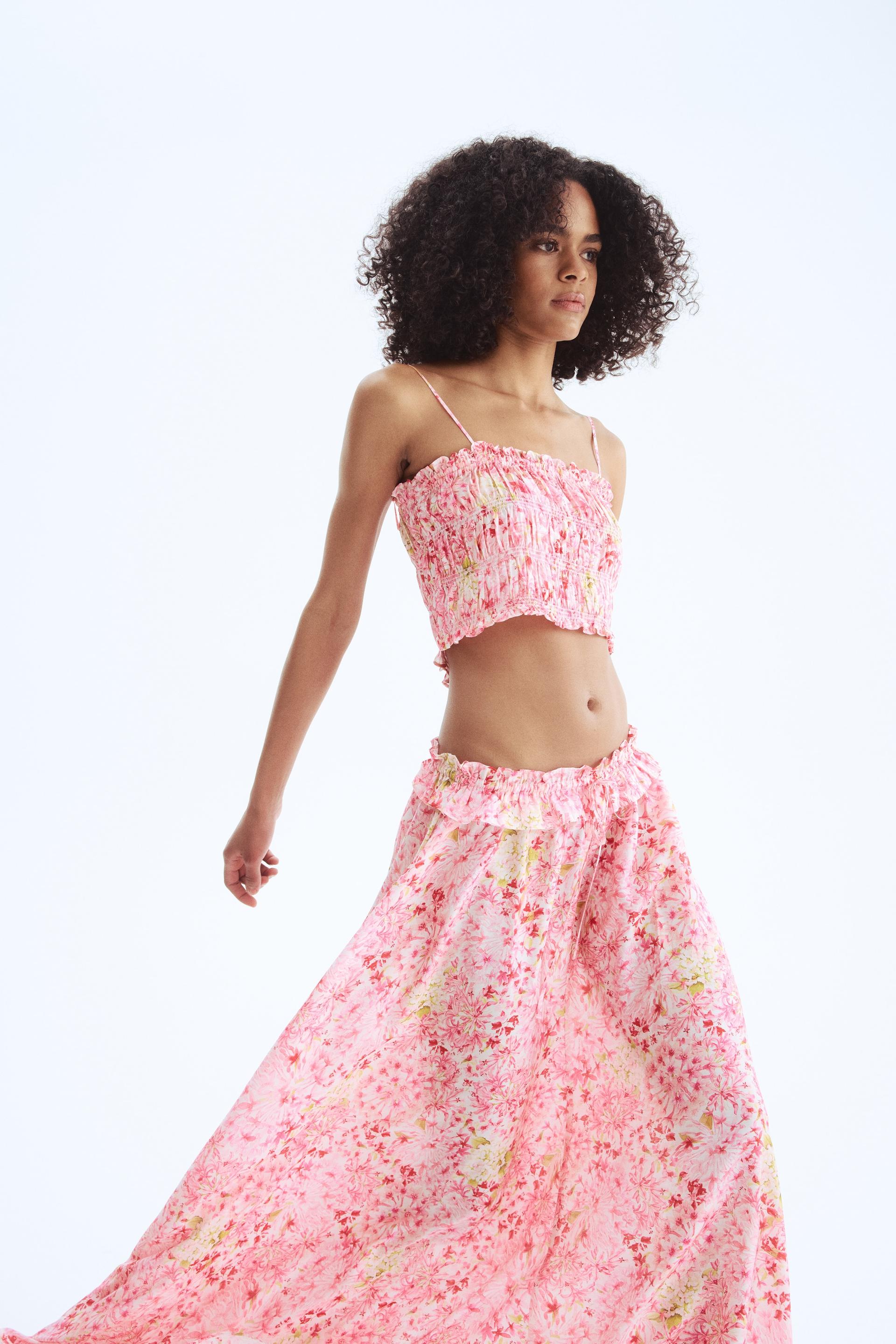 ruffle-trimmed maxi skirt
