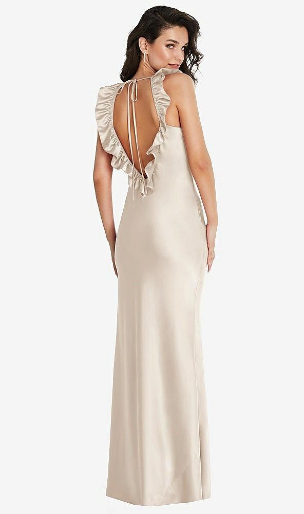 ruffle trimmed open-back maxi slip dress