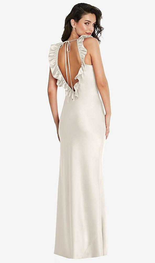 ruffle trimmed open-back maxi slip dress