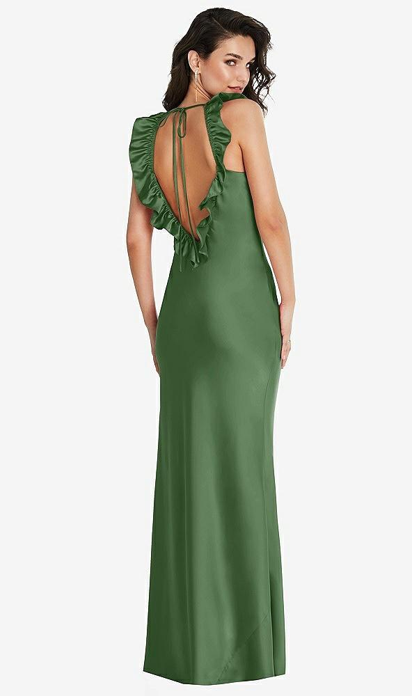 ruffle trimmed open-back maxi slip dress