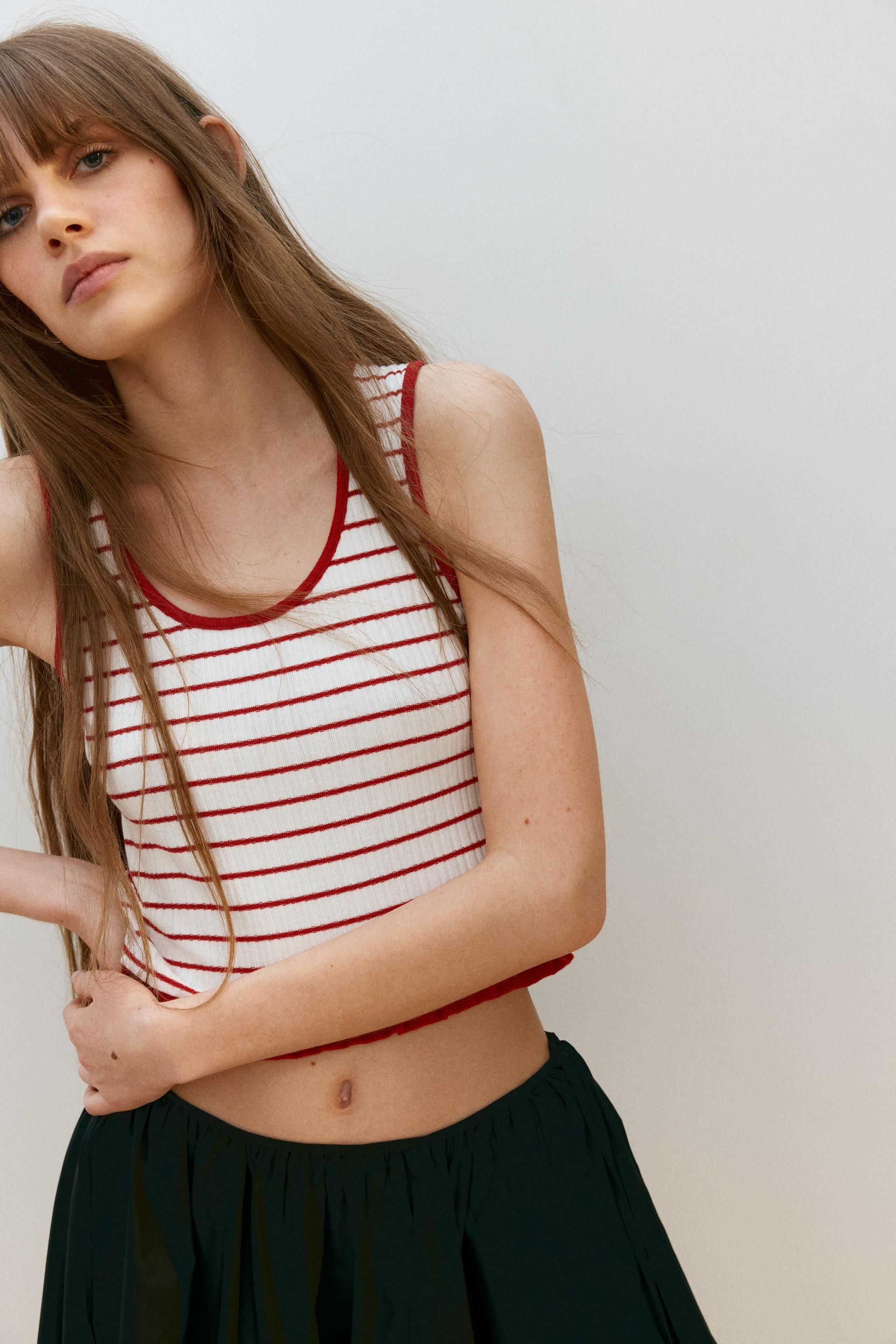 ruffle-trimmed tank top