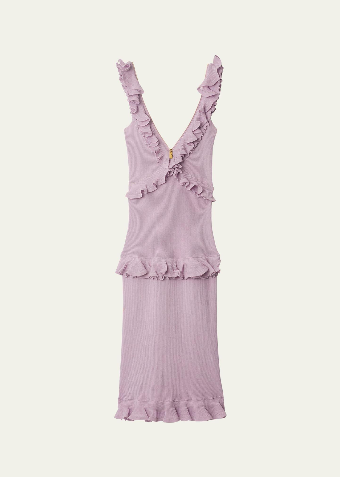 ruffle v-neck sleeveless maxi dress