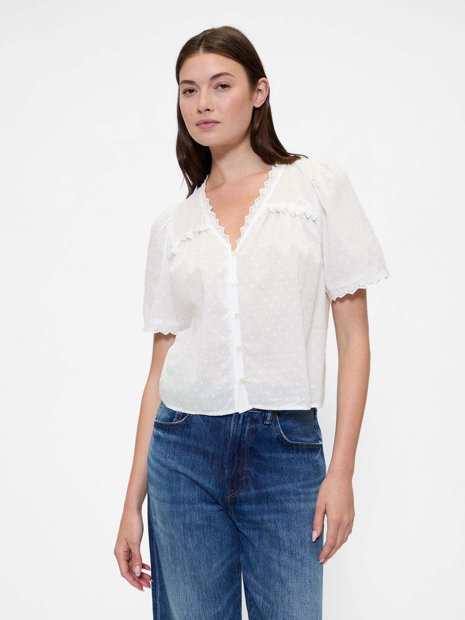ruffle v-neck top