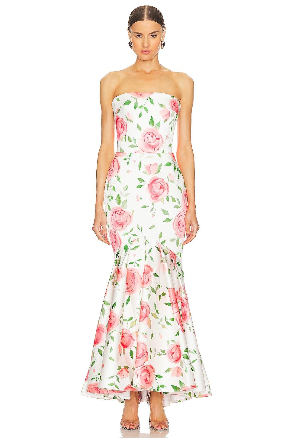 ruffled gown