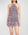 ruffled halter mini dress