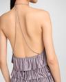 ruffled halter mini dress