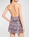 ruffled halter mini dress