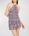 ruffled halter mini dress