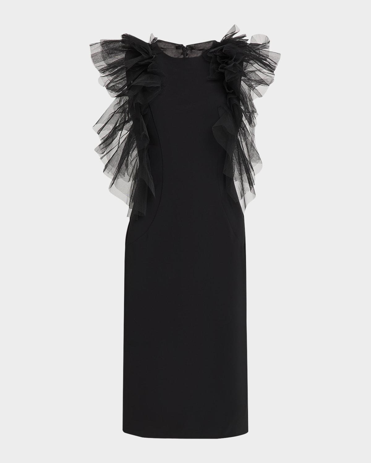 ruffled knee-length sheath dress