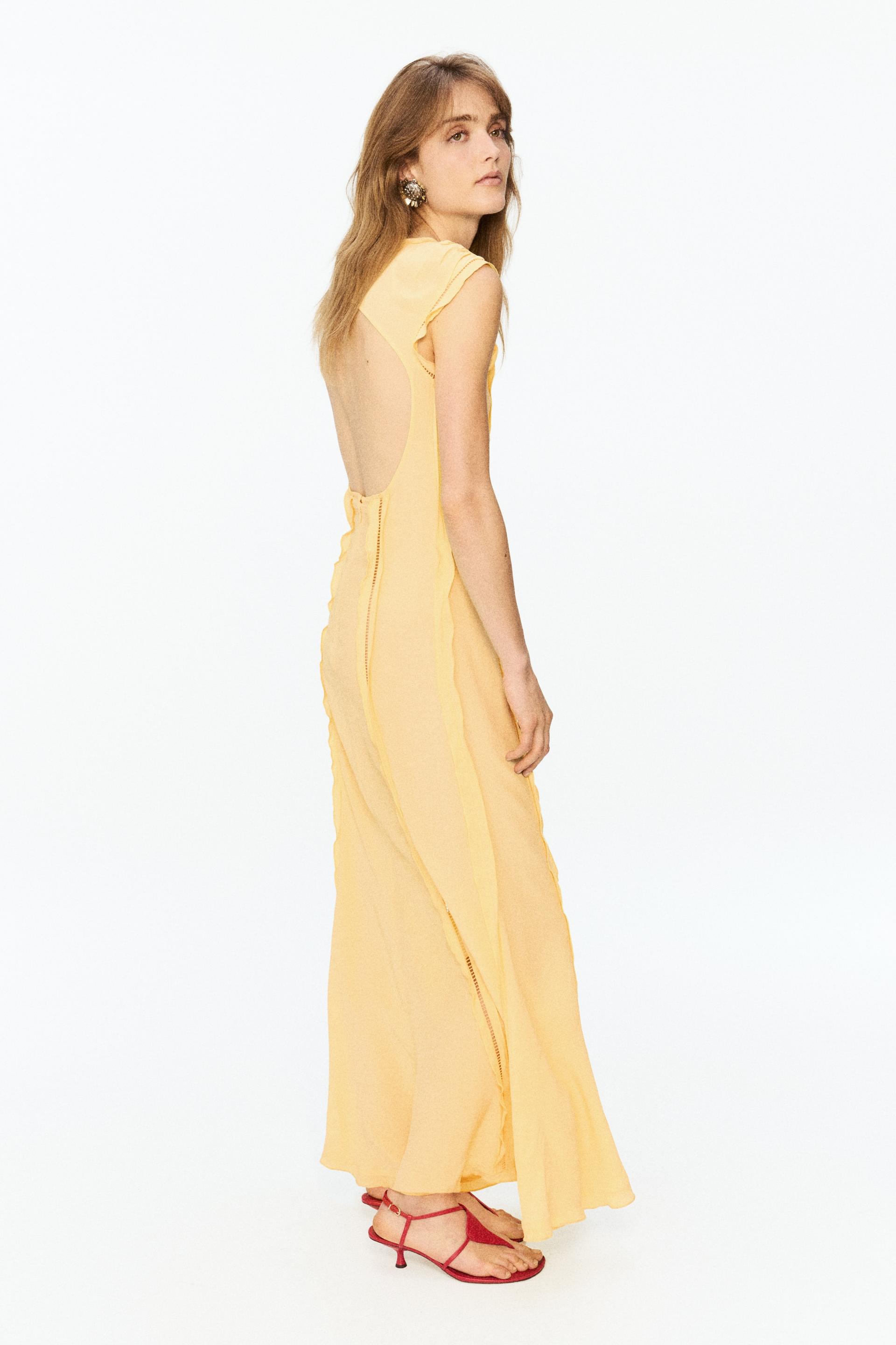 ruffled open-back dress