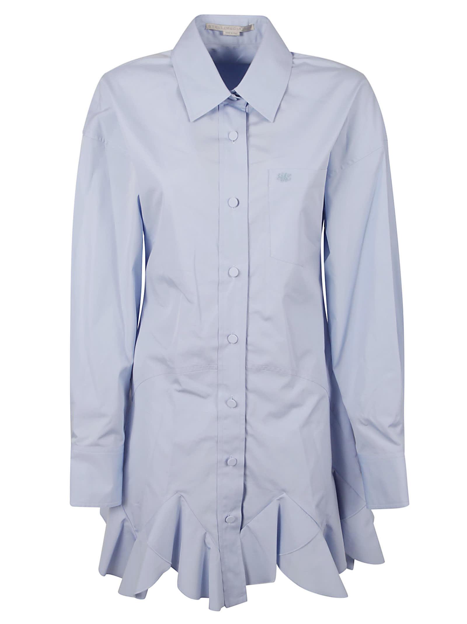 ruffled shirt dress
