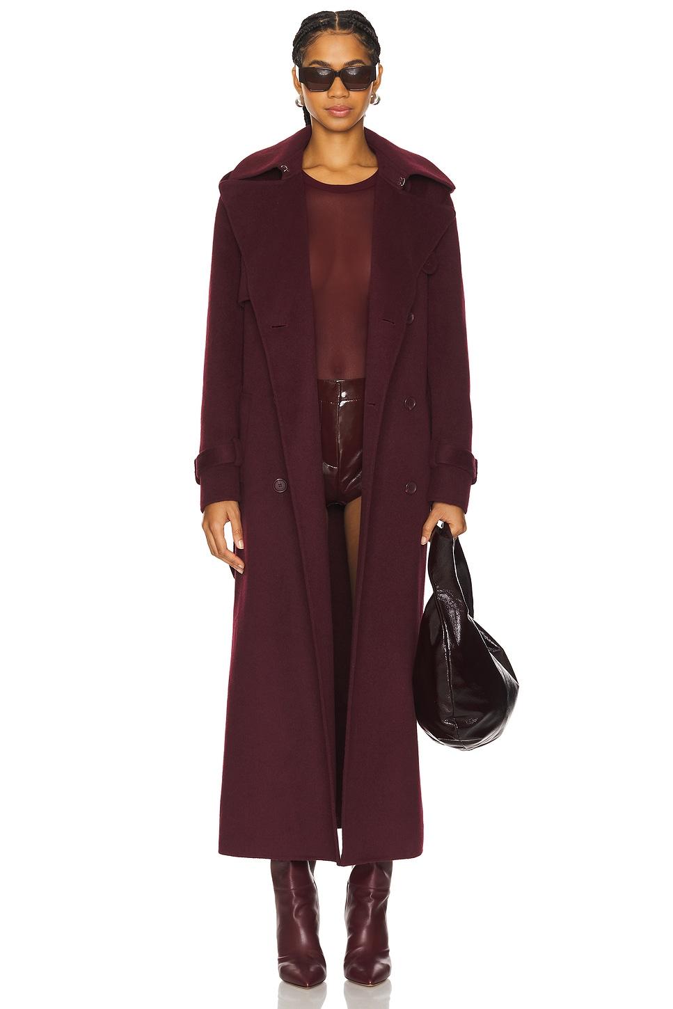 rumi belted long coat