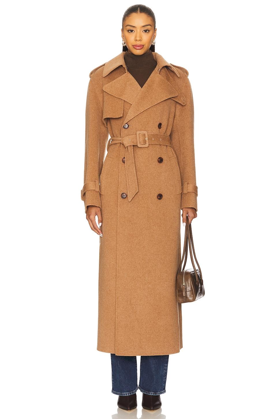 rumi belted long coat