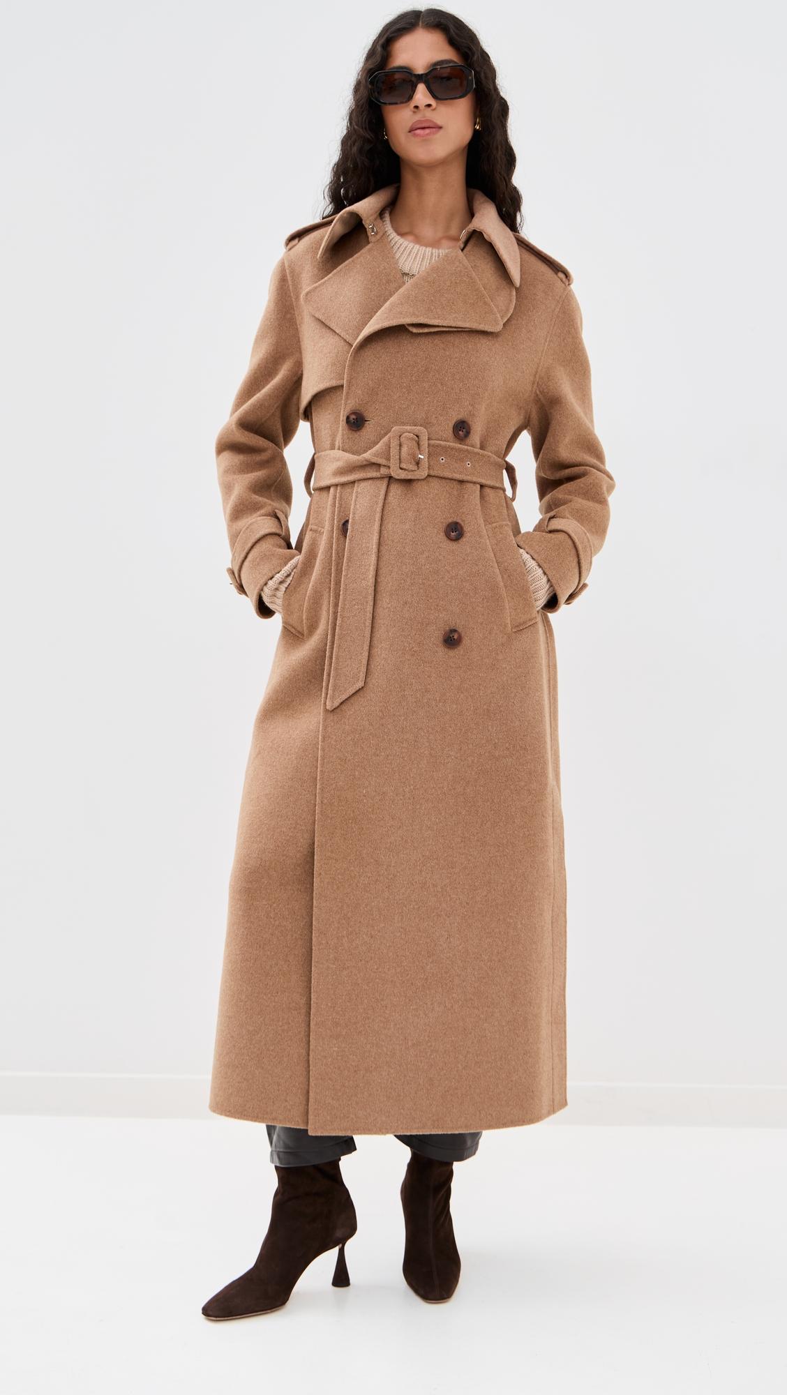 rumi belted long coat