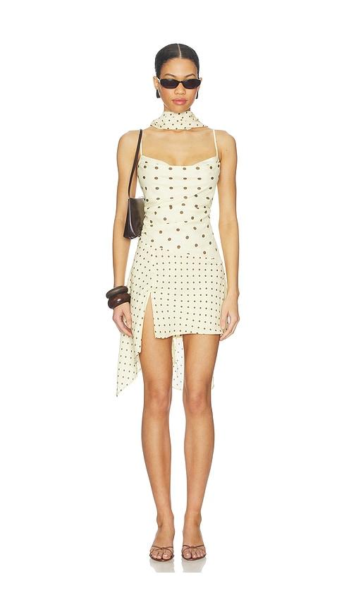 runaway the label alora scoop neck mini dress in yellow.