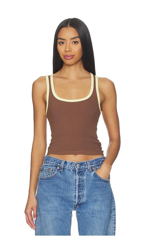runaway the label angelo tank in chocolate.
