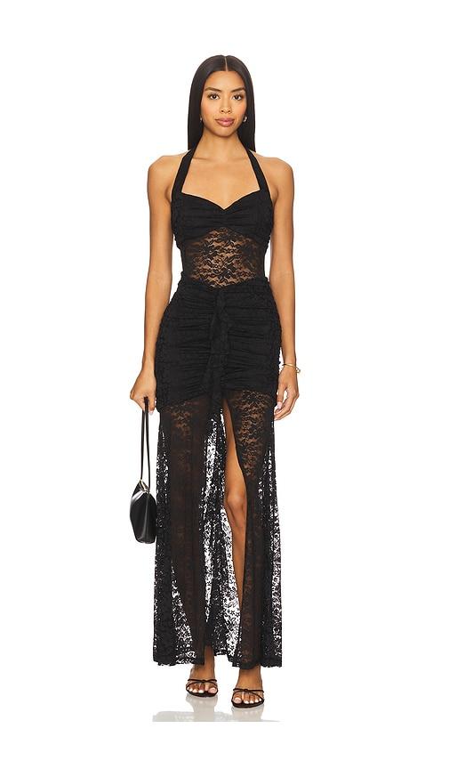 runaway the label annika maxi dress in black.