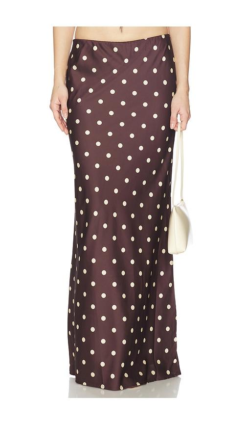 runaway the label blaine maxi skirt in chocolate.