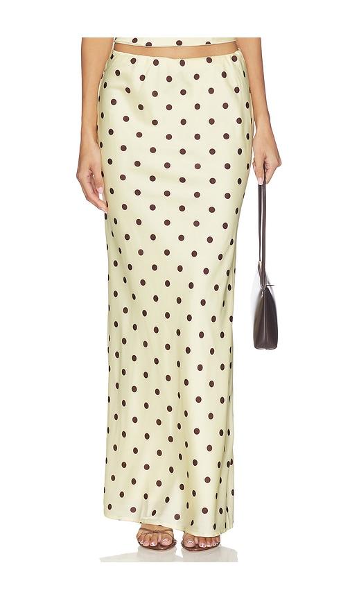 runaway the label blaine maxi skirt in lemon,chocolate.