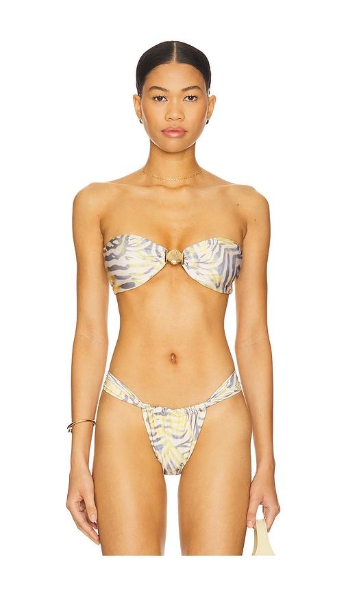 runaway the label brazil bikini top in lemon.