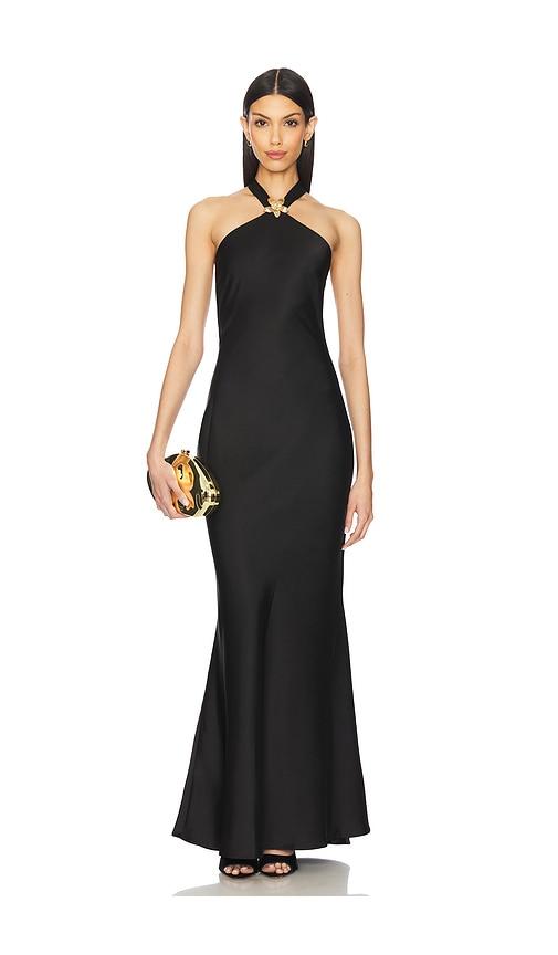 runaway the label chara maxi dress in black.