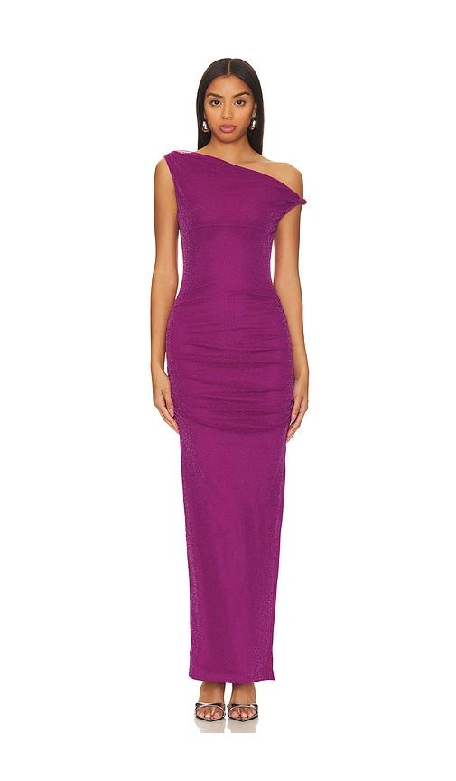 runaway the label chyna dress in fuchsia.