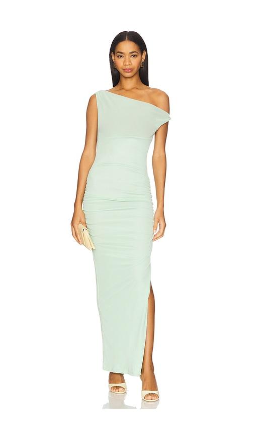 runaway the label chyna midi dress in green.