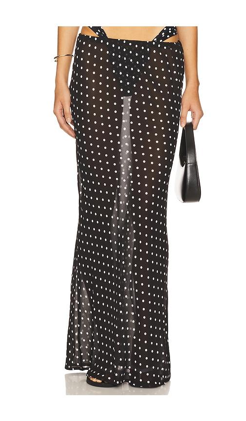 runaway the label cyrus maxi skirt in black.