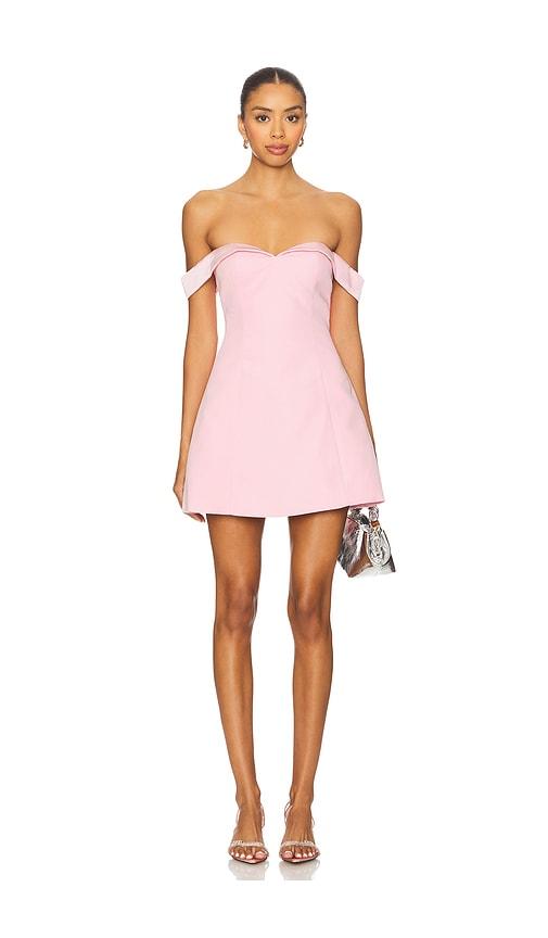 runaway the label ebony mini dress in blush.