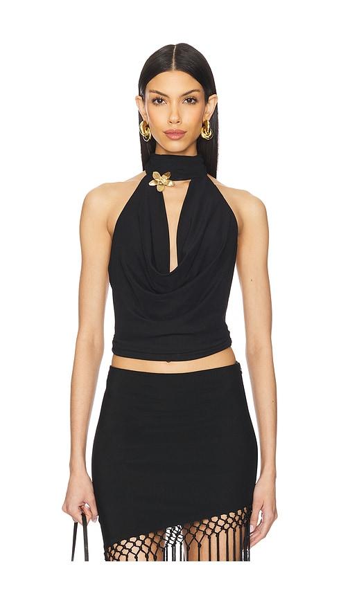 runaway the label farley top in black.