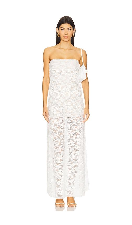 runaway the label kinera maxi dress in white.
