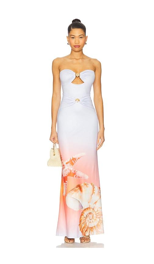 runaway the label kleo maxi dress in blue.