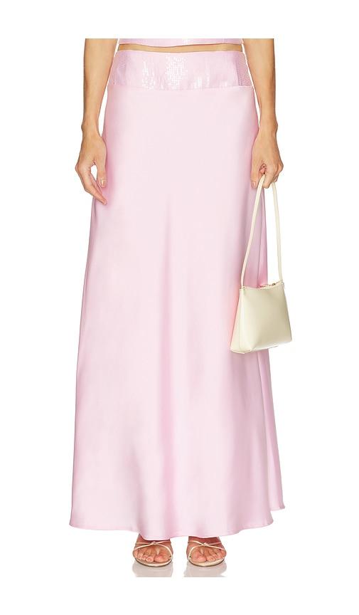 runaway the label medina maxi skirt in pink.