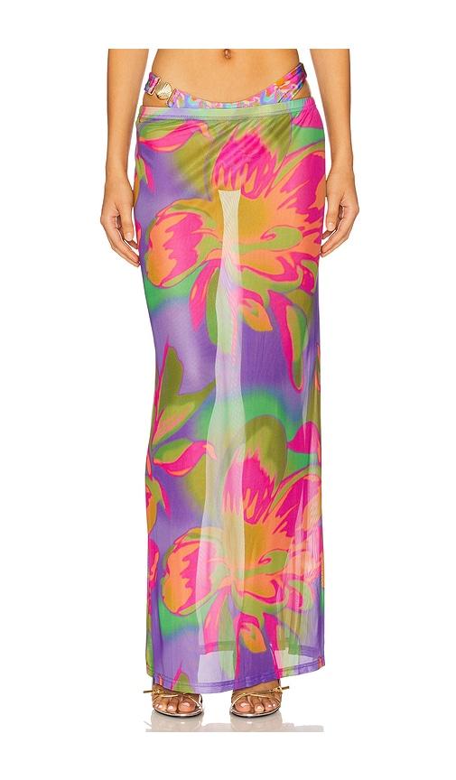 runaway the label miami maxi skirt in purple.