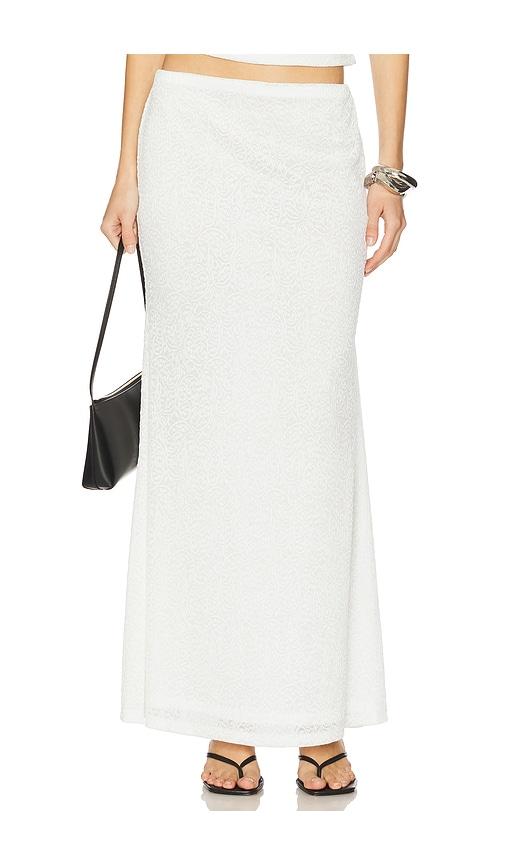 runaway the label orlean maxi skirt in white.