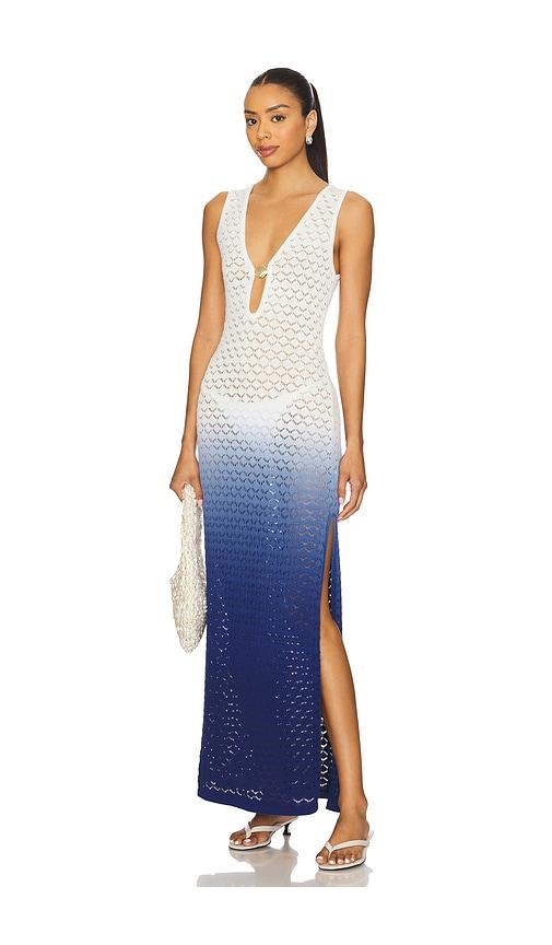 runaway the label reina maxi dress in ivory,navy.