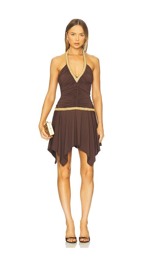 runaway the label shae mini dress in chocolate.