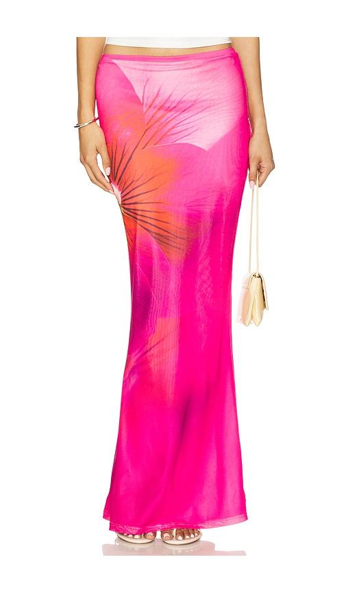runaway the label zarela maxi skirt in pink.