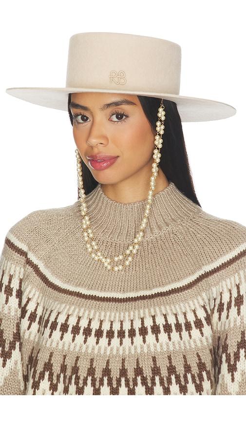 ruslan baginskiy canotier hat in beige.
