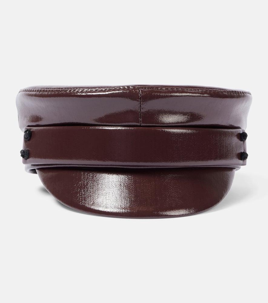 ruslan baginskiy faux leather newsboy cap