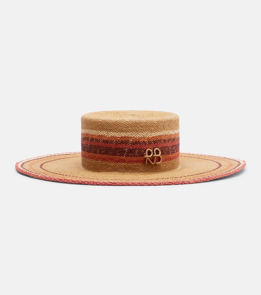 ruslan baginskiy logo striped straw hat