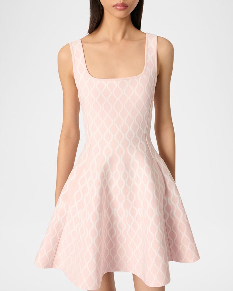 russel jacquard knit mini dress