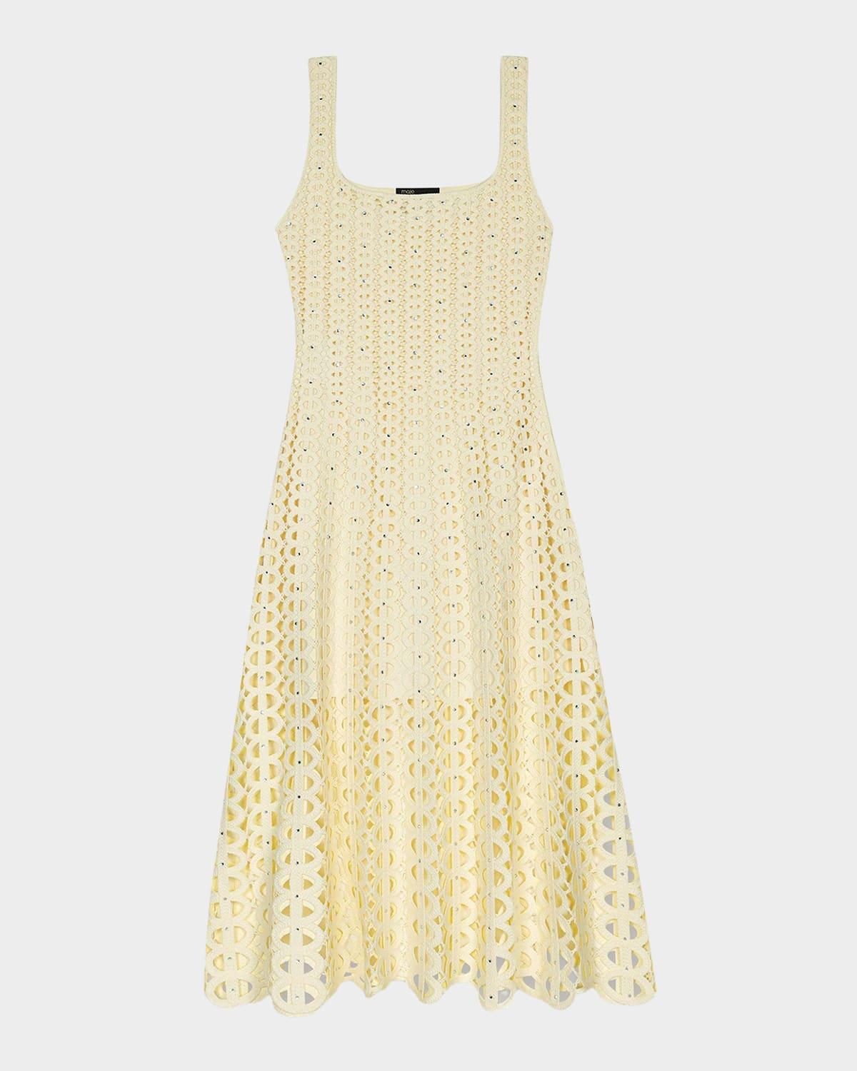 russelking embellished open-knit midi dress