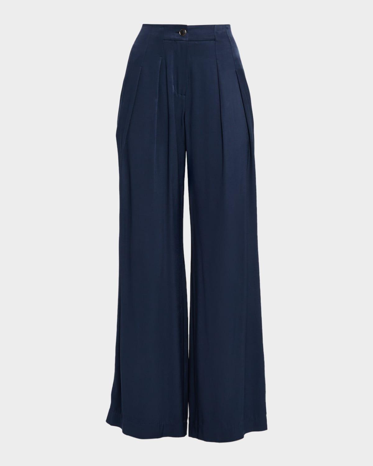 russell satin wide-leg pants