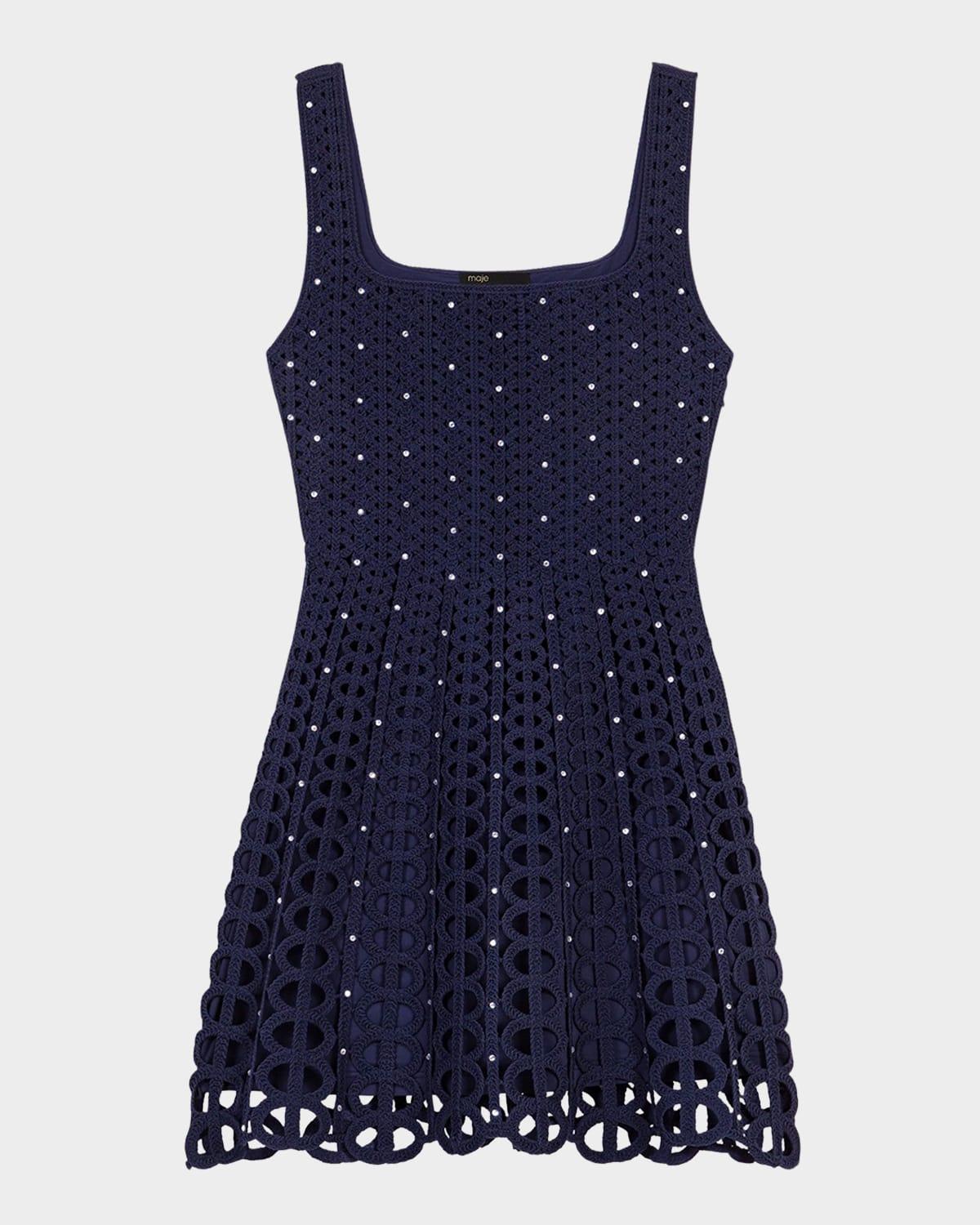 russelqueen embellished knit mini dress
