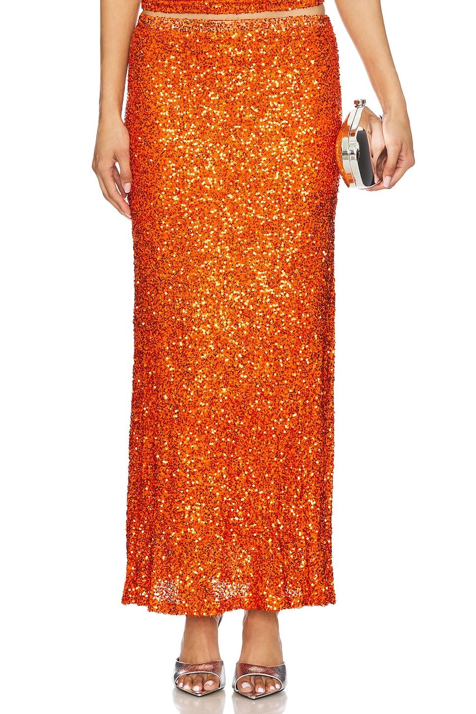 rust sequin dorris skirt