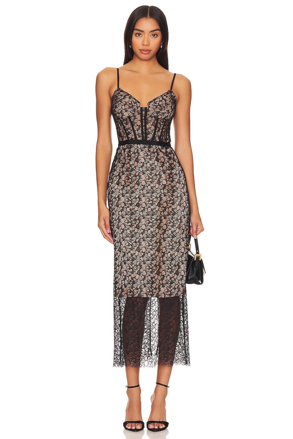 ruth bustier midi dress