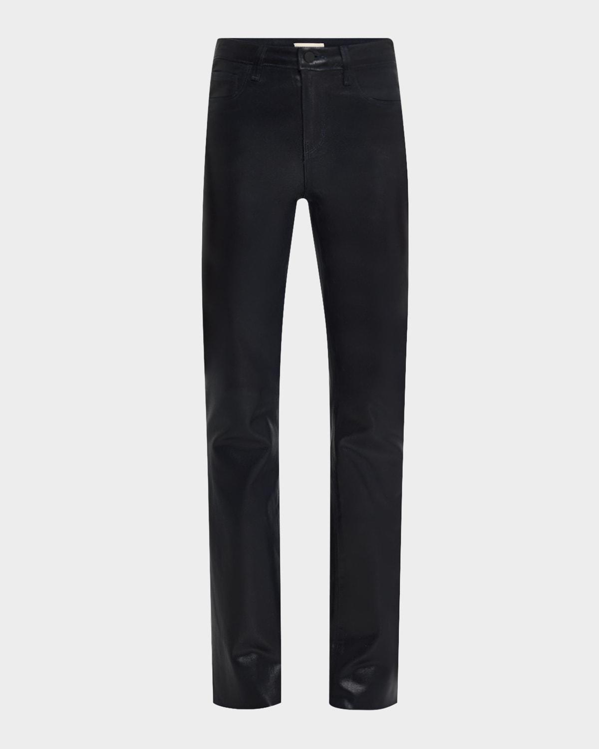 ruth high-rise coated straight jeans