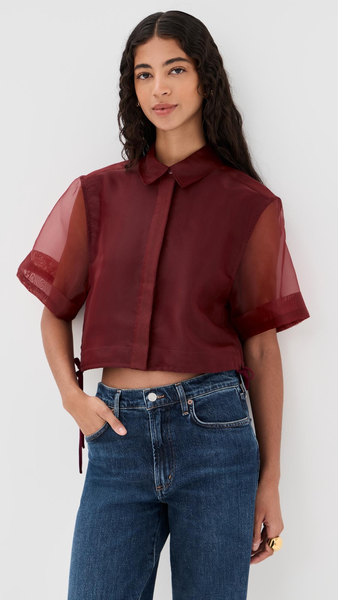 ryett short sleeve crop shirt