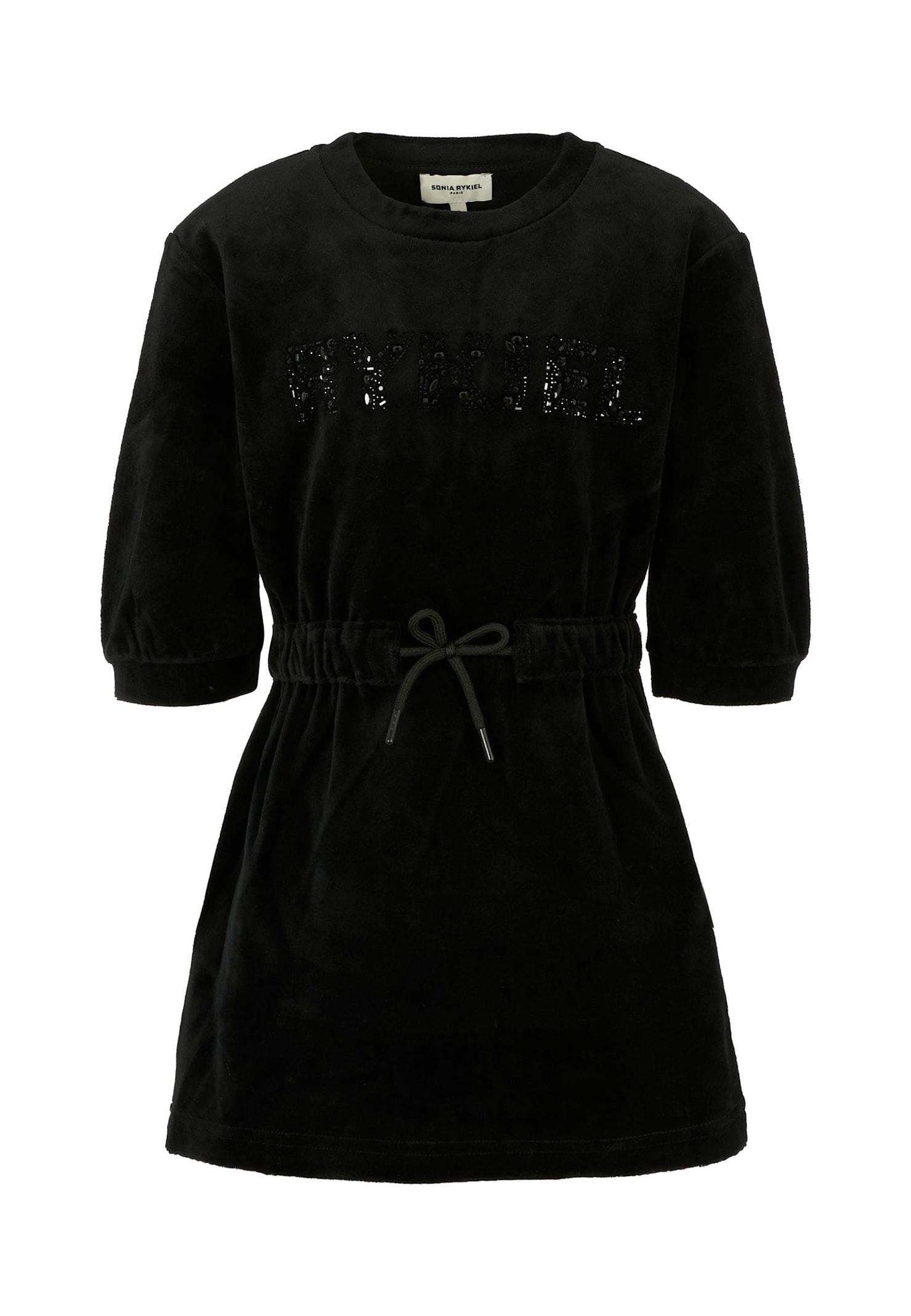 rykiel enfant black dress for girl with logo